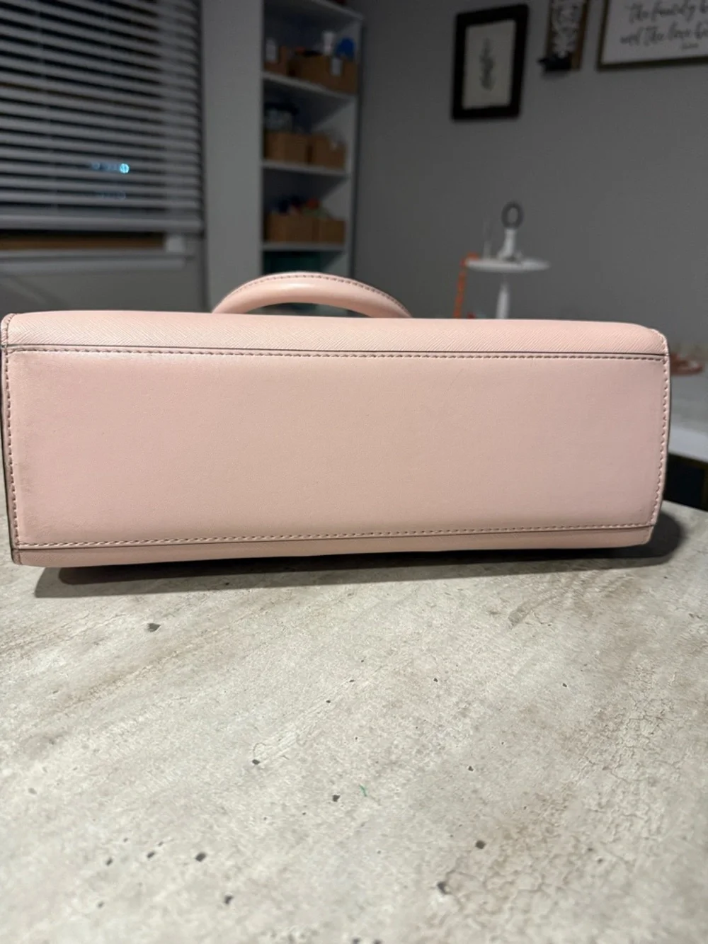 Michael Kors Blush Pink Saffiano Satchel with Gold Hardware